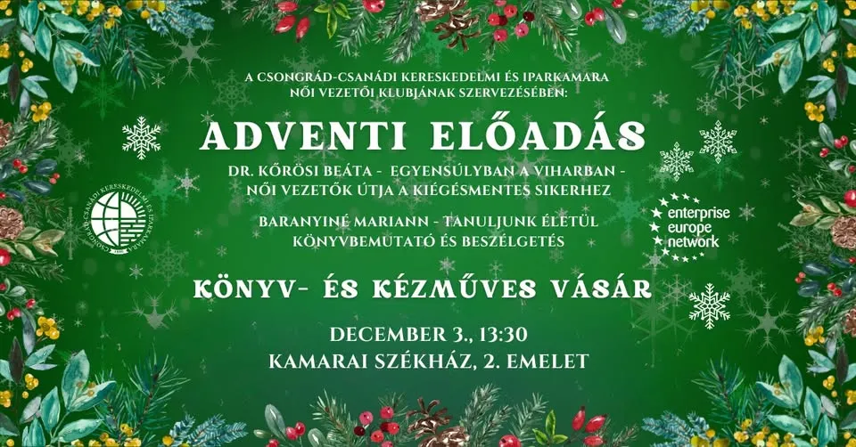 Egyensúlyban a viharban - Előadás, könyvbemutató és vásár a Kamarában